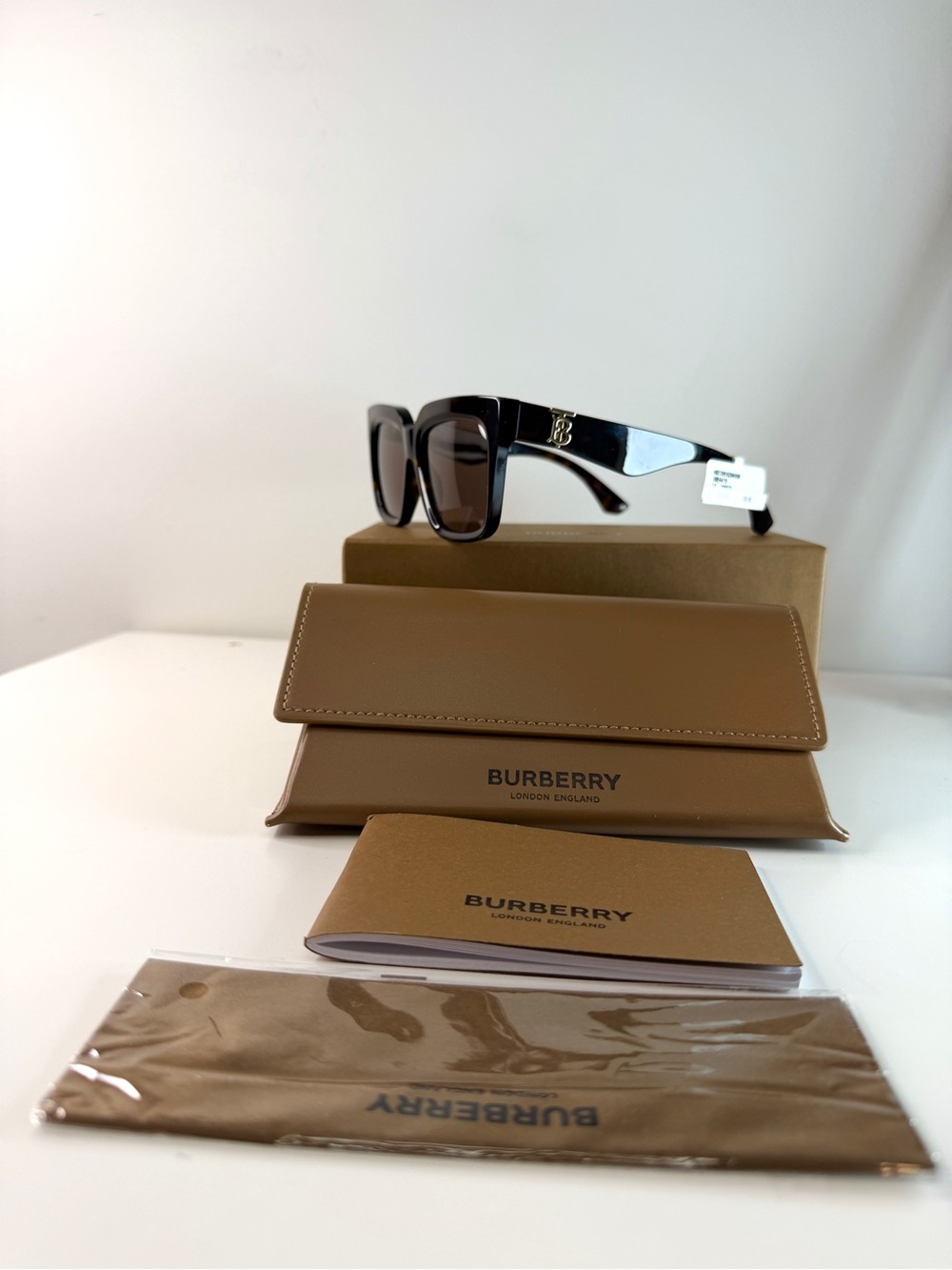 Burberry BE4419 54mm Square Sunglasses Dark Havana Brown Lens Women - Picture 8 of 11